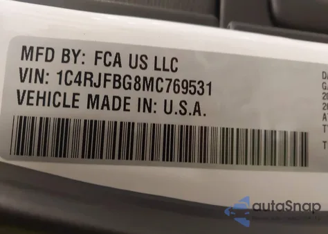 2021 Jeep Grand Cherokee Limited X 4X4 z USA, uszkodzony, nr VIN 1C4RJFBG8MC769531
